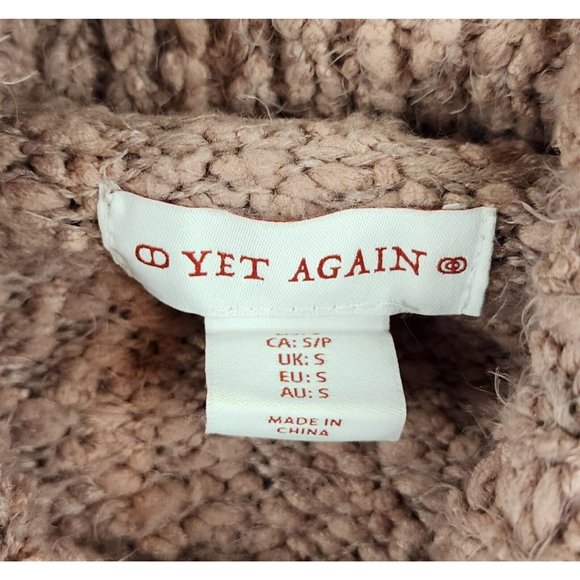 Yet Again Sweater Womens Small Pink Fluffy Soft Knitted Preppy Turtle Neck Top - Picture 5 of 10